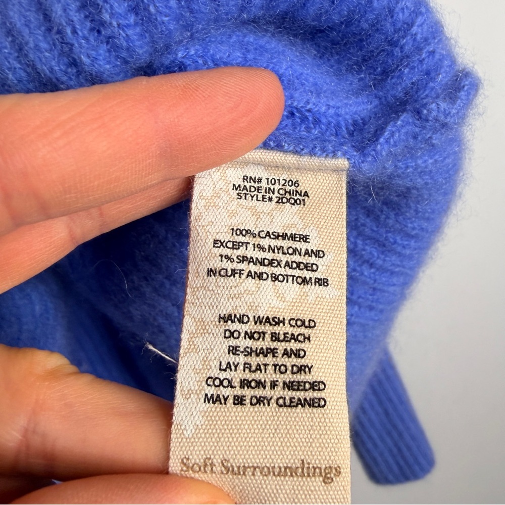Soft Surroundings 100% Cashmere Lavender Cowl Neck Sweater Large - Picture 6 of 7